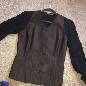 Dolce and gabbana vest with sheer blk long sleeve